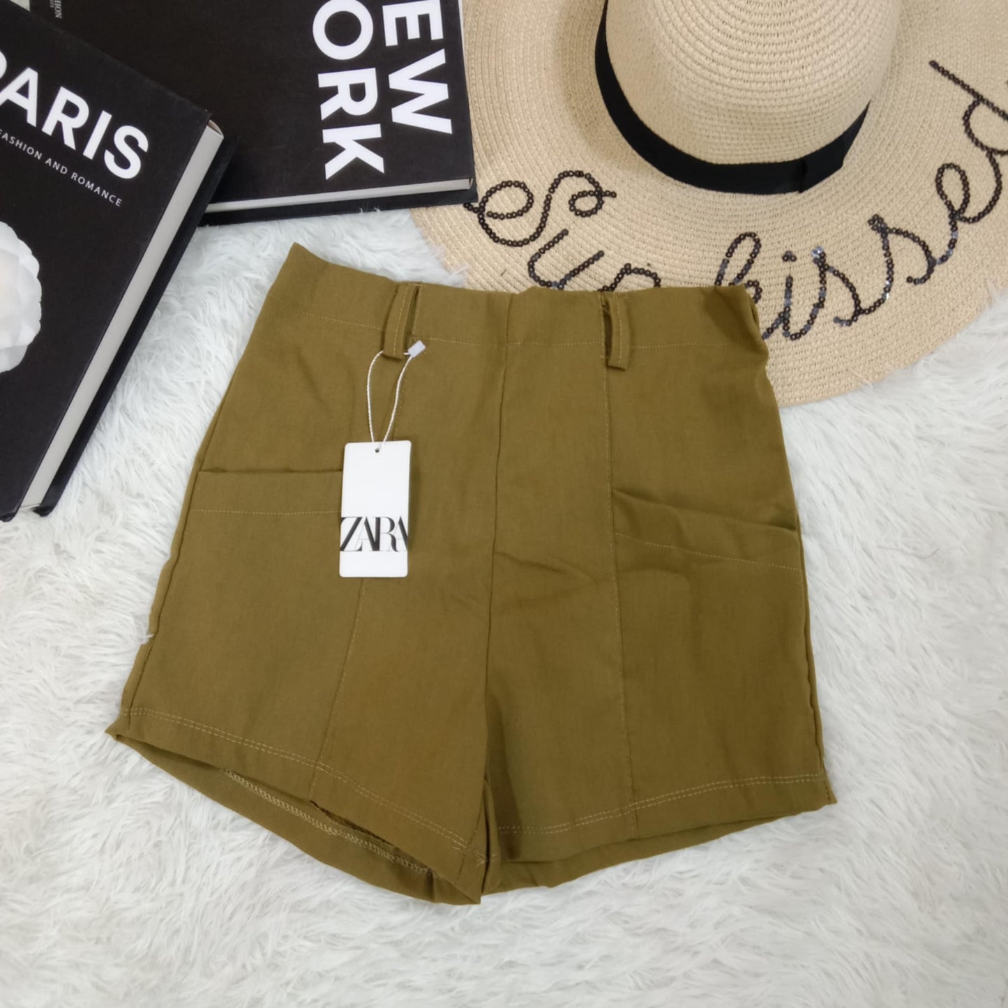 ZARA High-Waisted Utility Shorts with Front Pockets – Multiple Colors