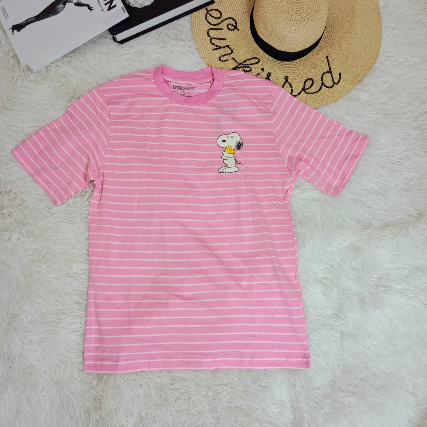 Unisex Snoopy & Woodstock Striped Tee