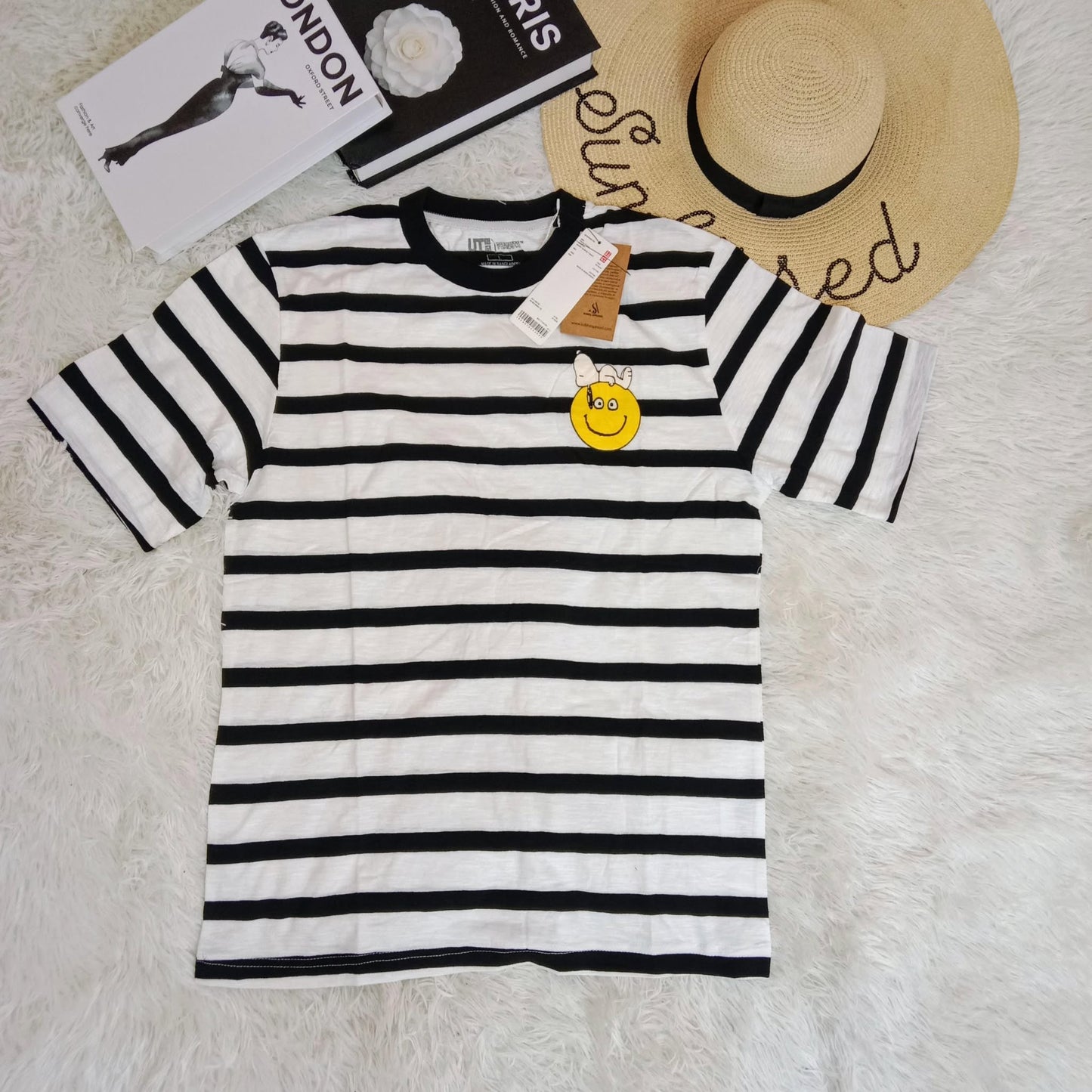 Unisex Snoopy & Woodstock Striped Tee