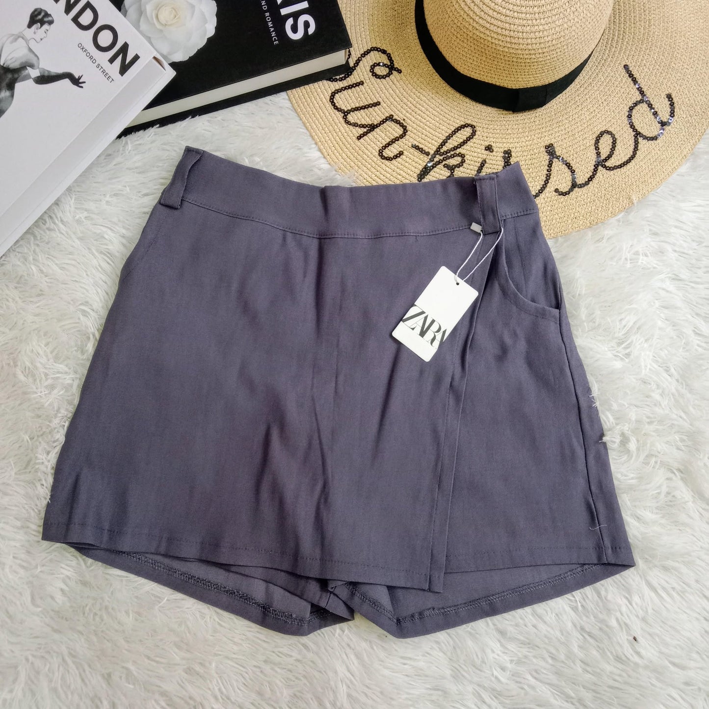 ZARA High-Waist Linen Wrap Skort – Multiple Colors Available