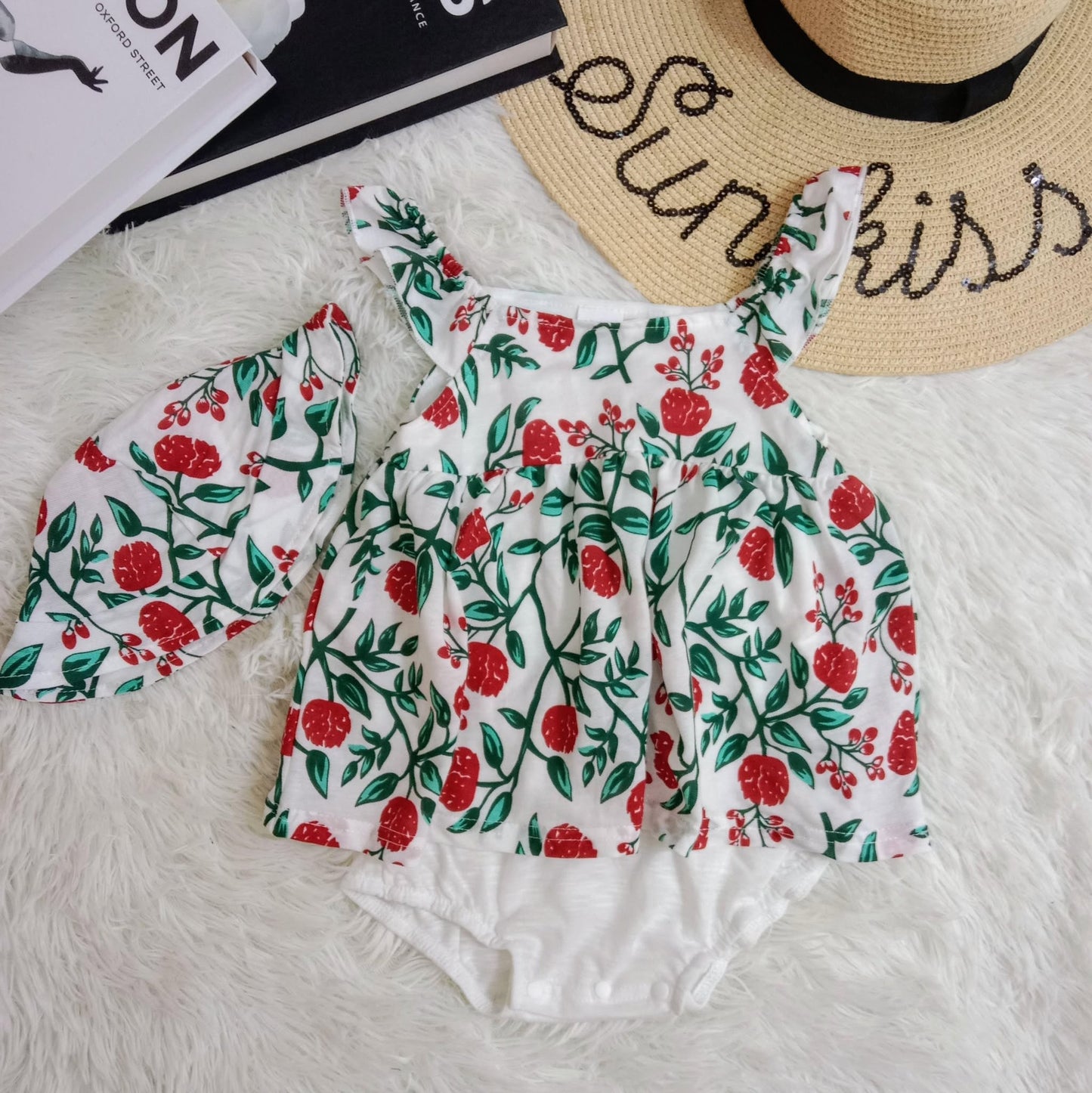 Baby Girl Sleeveless Dress & Cap
