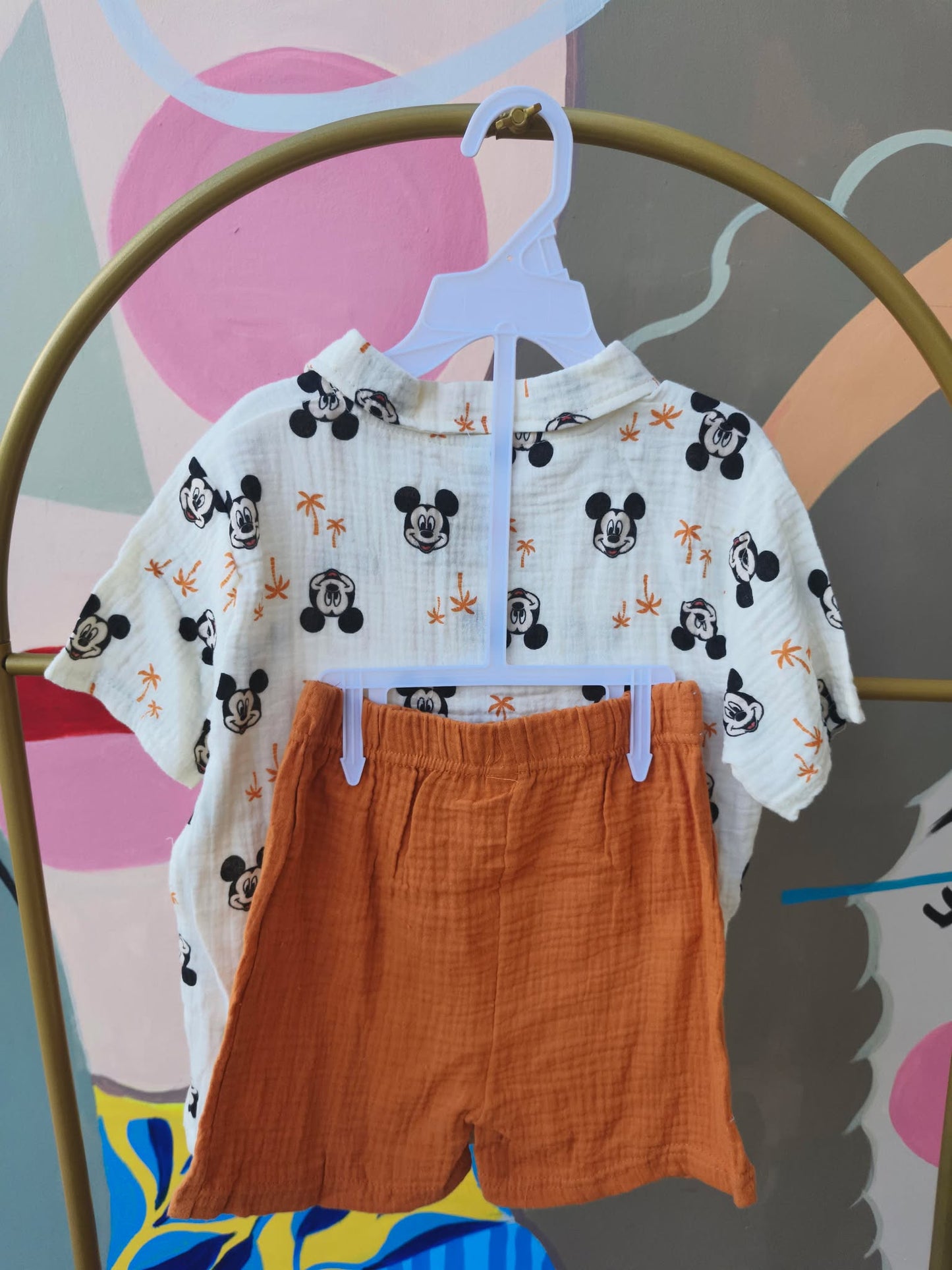 Disney Baby Boy Polo & Shorts Set – Mickey Mouse Print