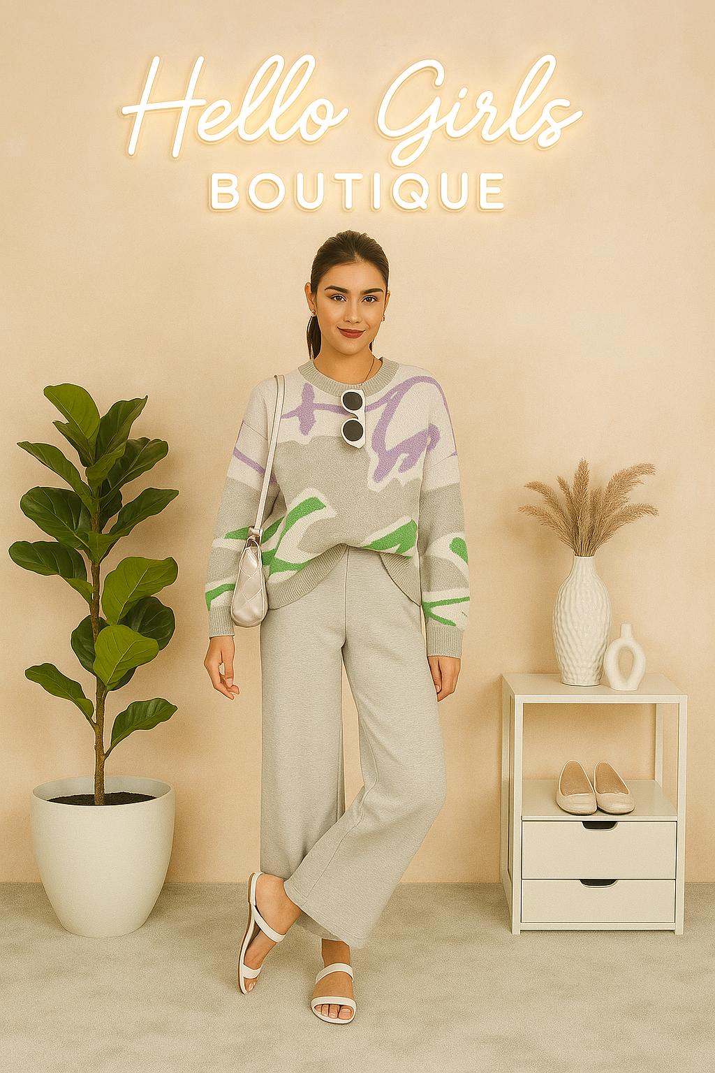 Cozy Knit Sweater & Wide-Leg Lounge Pants Set