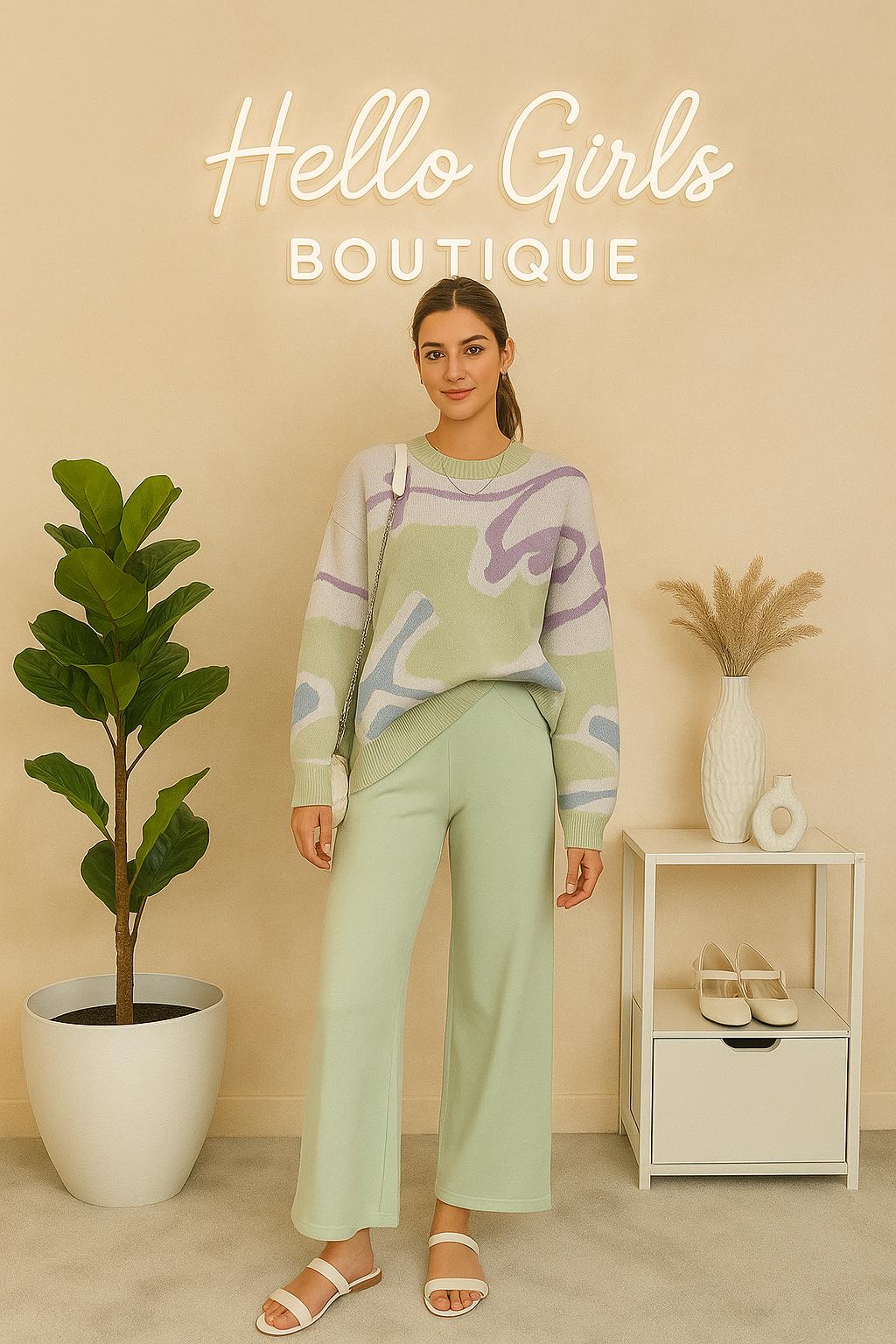Cozy Knit Sweater & Wide-Leg Lounge Pants Set