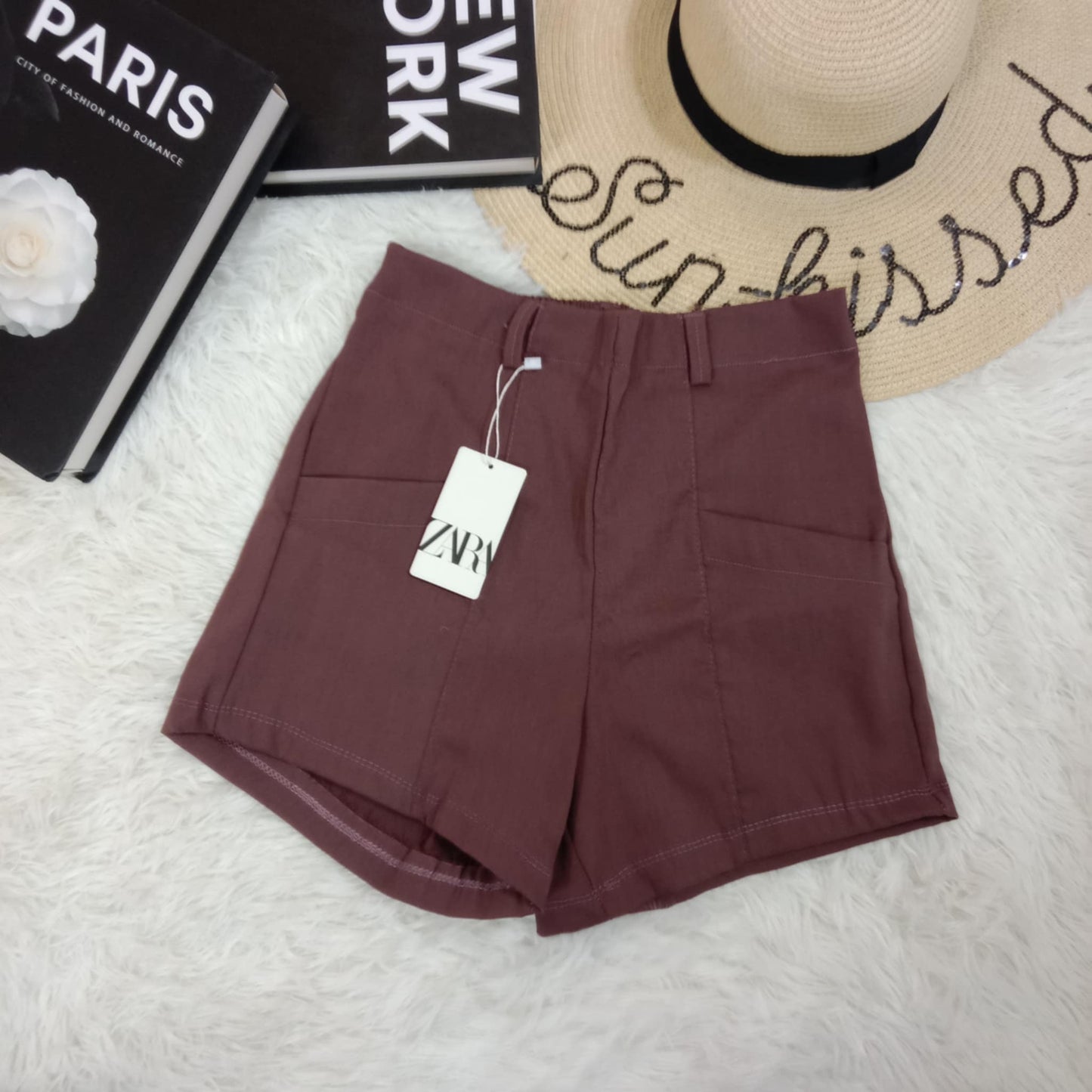 ZARA High-Waisted Utility Shorts with Front Pockets – Multiple Colors