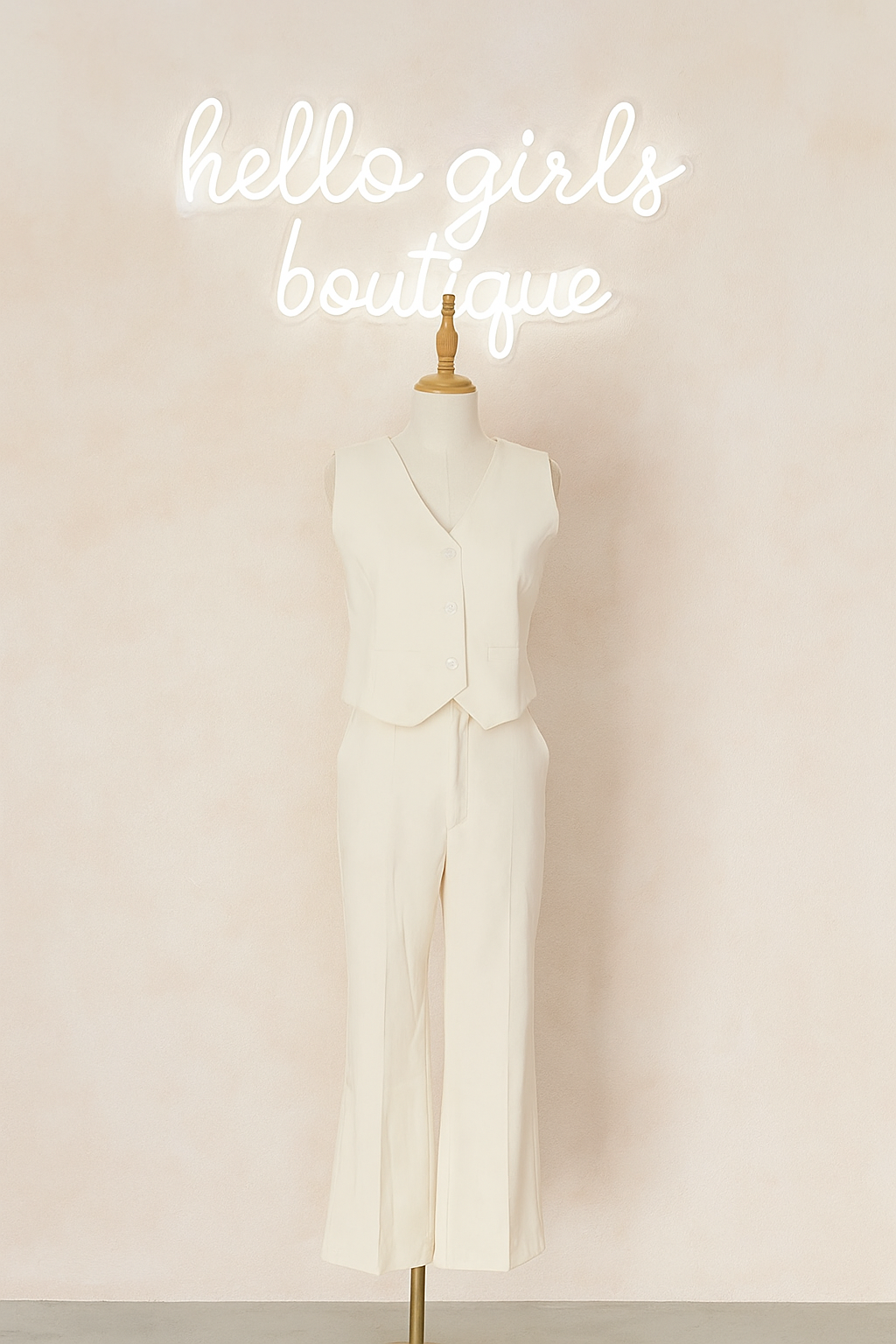 Chic Sleeveless Vest and Wide-Leg Pants Set for Women