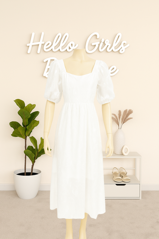 Square Neck Elegant Long Dress
