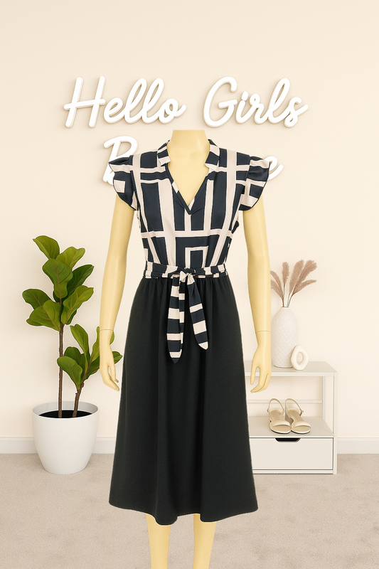 Women's Geometric Print Midi Dress