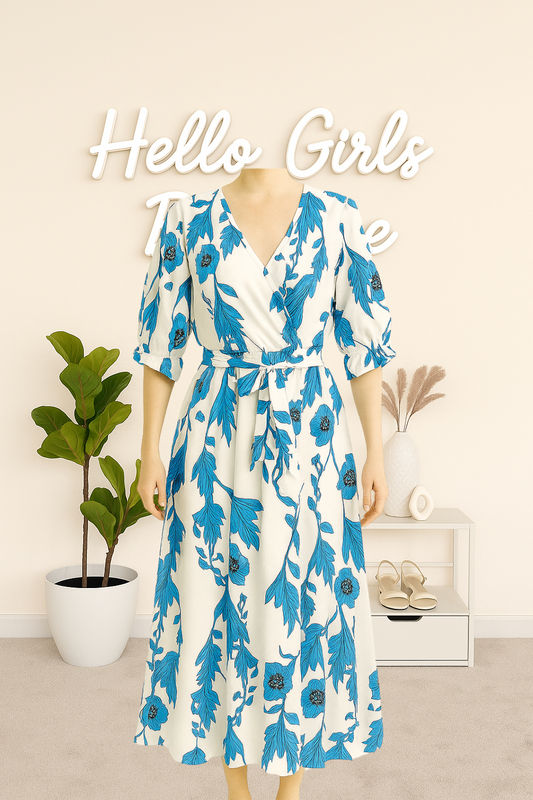Belted Long Sleeve Summer Boho Dress