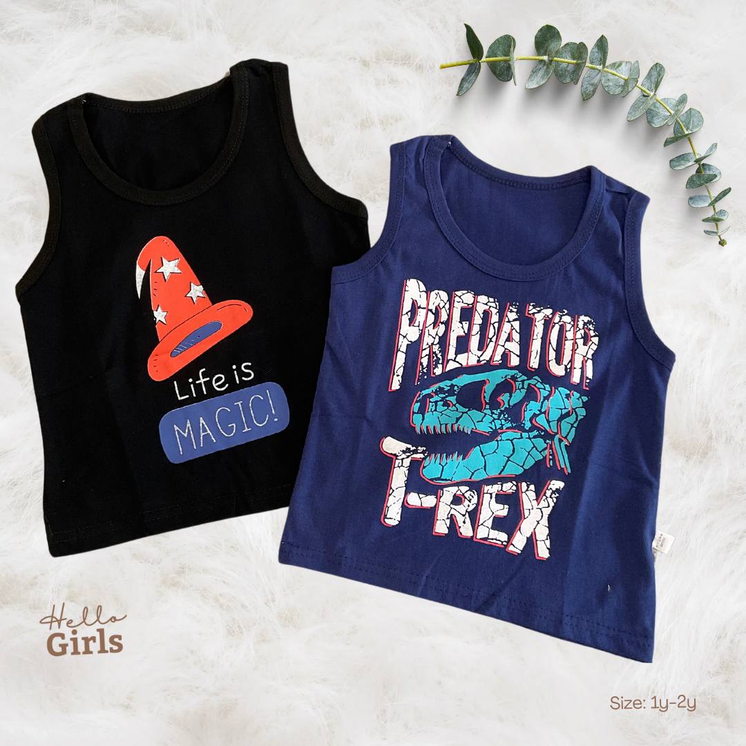 Toddler Boys Graphic Sleeveless Tops