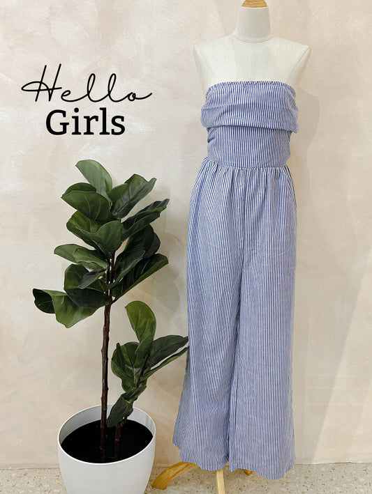 Striped Tube Jumpsuit for Women
