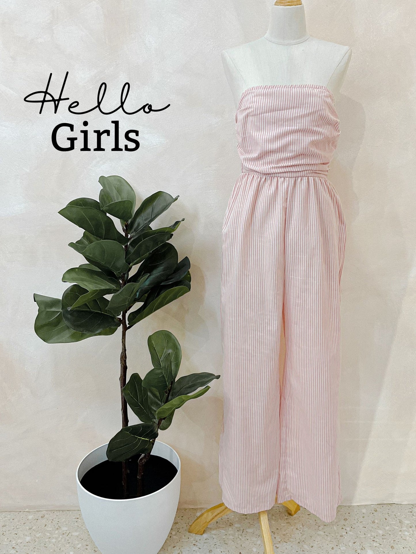 Striped Tube Jumpsuit for Women