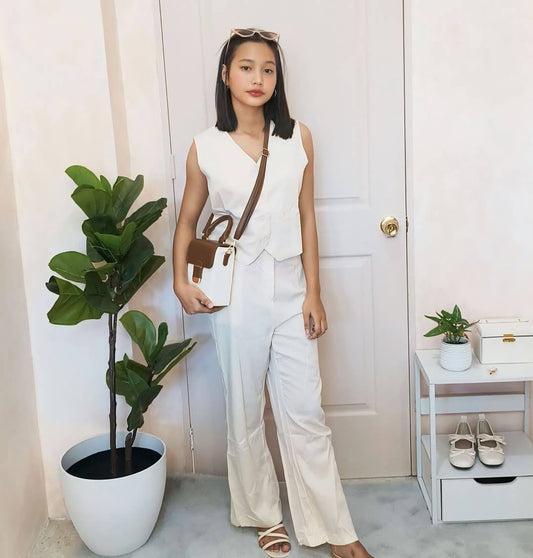 Chic Sleeveless Vest and Wide-Leg Pants Set for Women