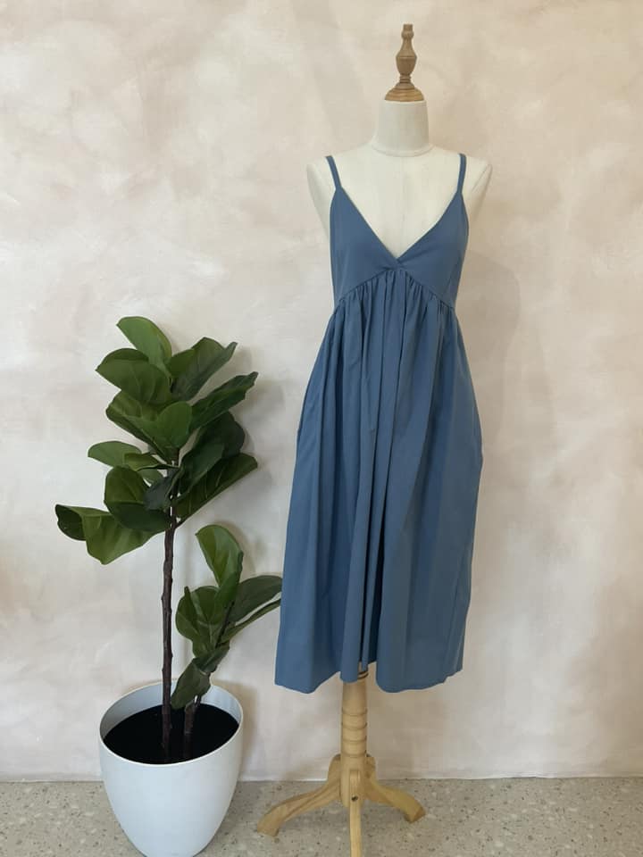 Spaghetti Strap V-Neck Babydoll Dress