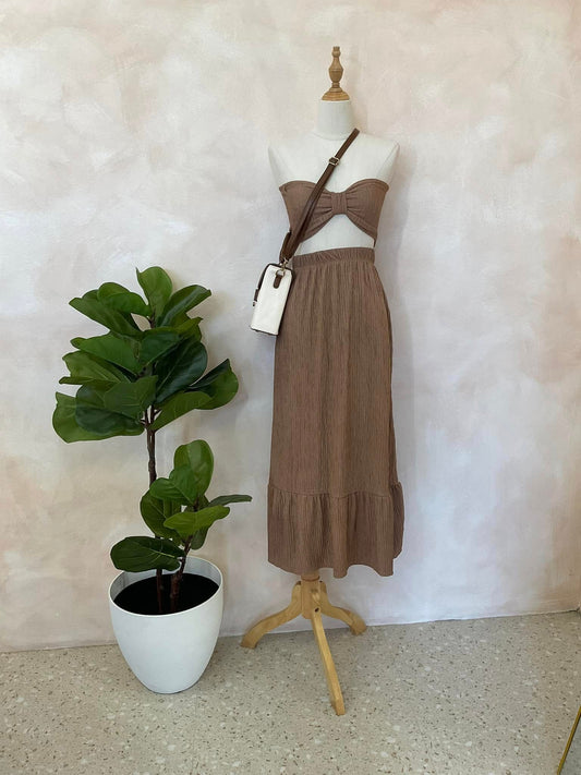 Smocked Tube Top and Maxi Skirt Set