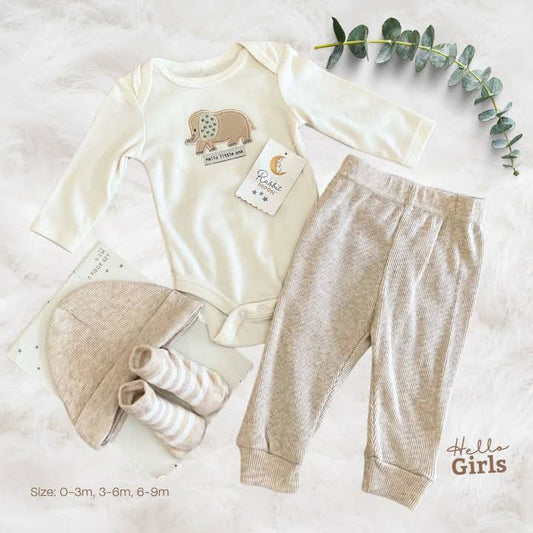 4-Piece Infant Outfit with Hat and Socks