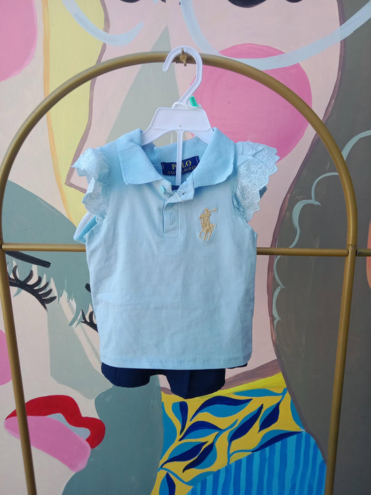 Baby Girl Polo Dress with Sun Hat