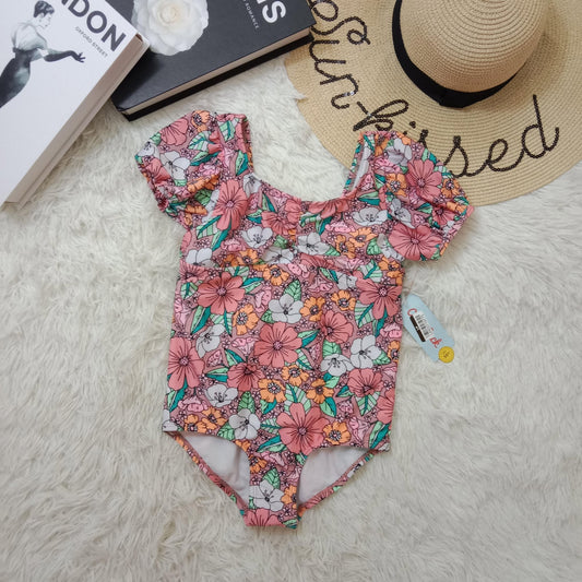 Girls’ Puff Sleeve One-Piece Swimsuit
