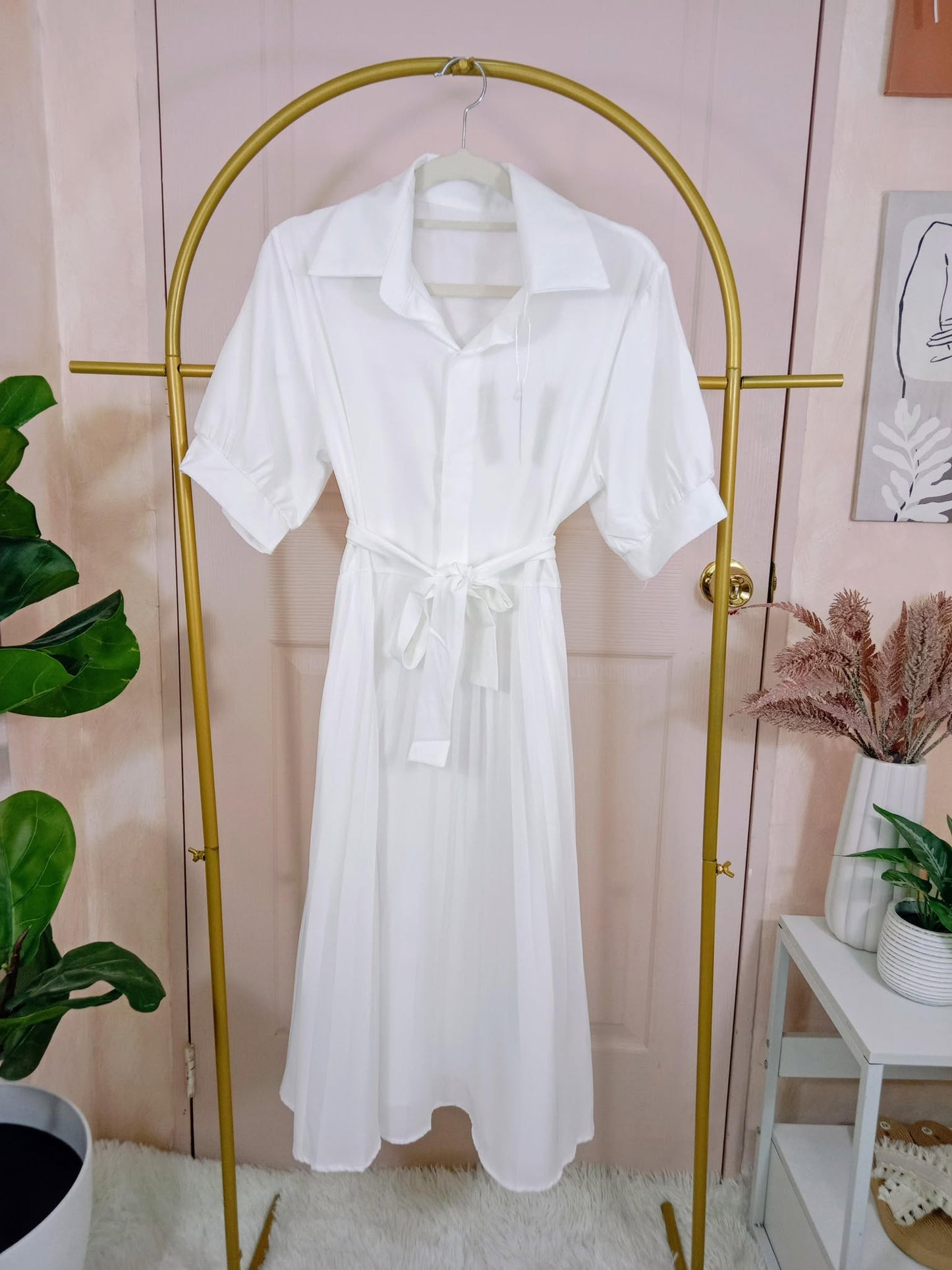 Women's Classic Collared Shirt Dress