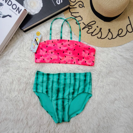 Girls Watermelon Print Two-Piece Bikini Set