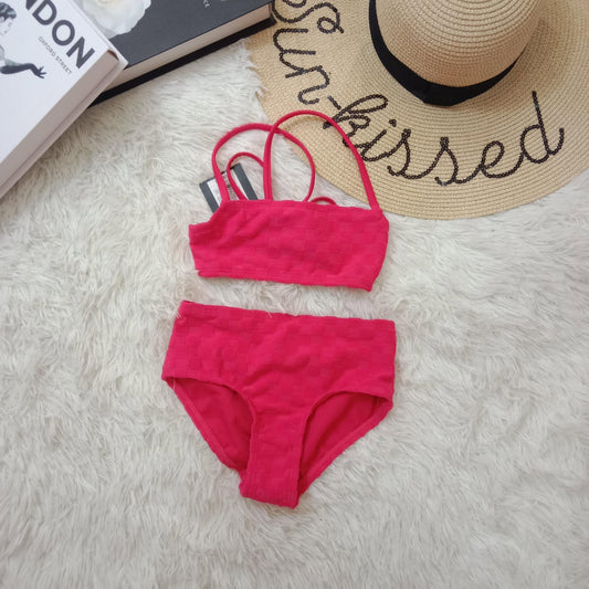 Two-Piece Bikini Set with Textured Fabric