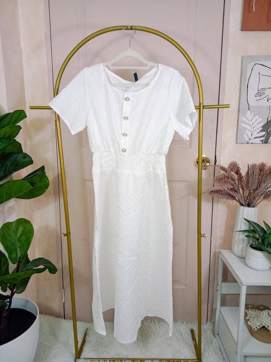 Short Sleeve Casual Smocked Waist Dress