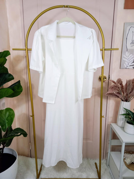 Women's Blazer and Sleeveless Long Dress Co-ords Set