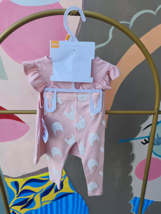 Cute Koala Baby 3-Piece Ruffle Top, Floral Leggings & Headband Set