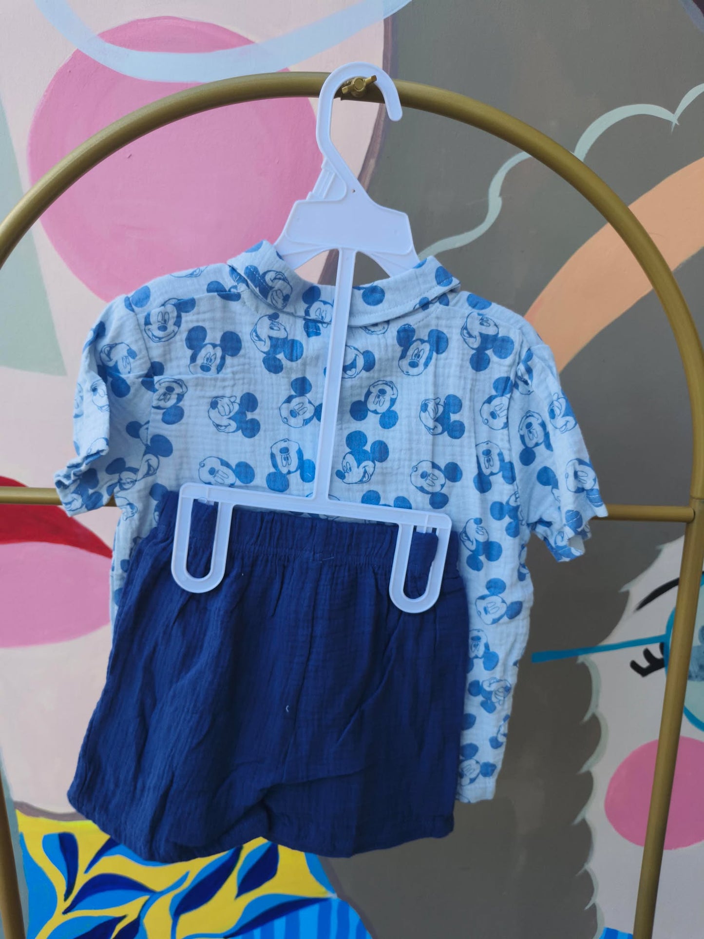 Disney Baby Boy Polo & Shorts Set – Mickey Mouse Print