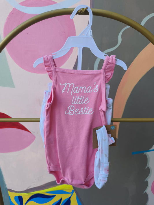 Baby Girl Romper Set with Matching Headband