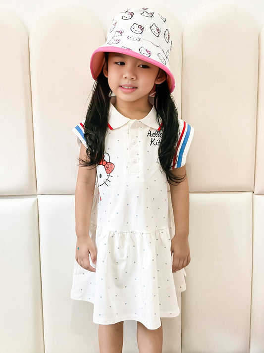 Hello Kitty Baby Girl Polo Dress & Hat Set
