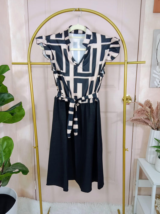 Women's Geometric Print Midi Dress