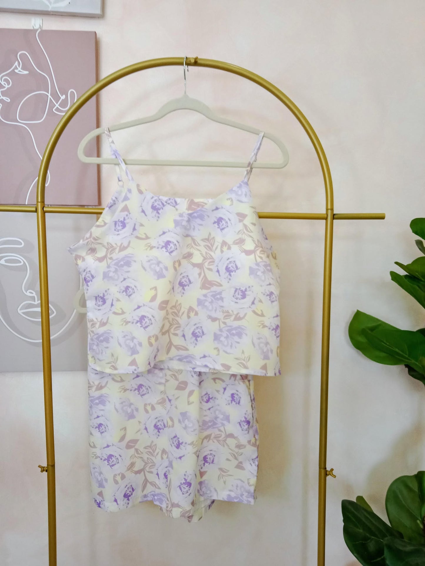 Chic Three-Piece Floral Set with Blazer