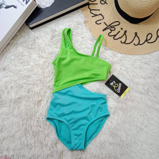 Colorblock One-Shoulder One-Piece Swimsuit