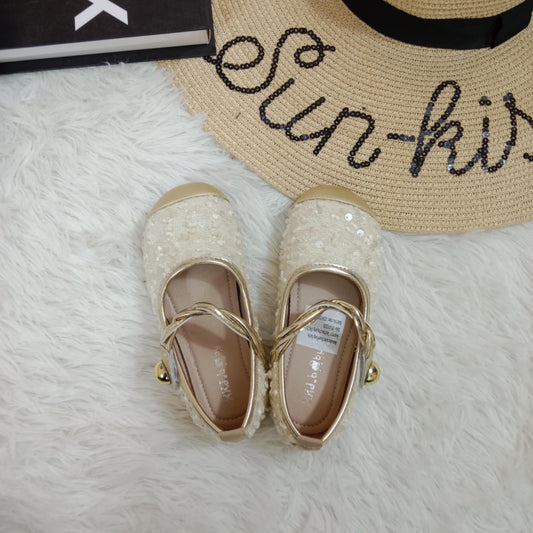Girls’ Elegant Sequined Mary Jane Flats