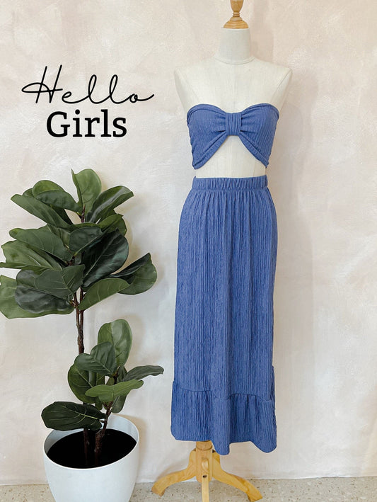 Smocked Tube Top and Maxi Skirt Set
