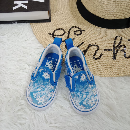 Vans Toddler Slip-On Sneakers – Frozen Blue Snowflake Print