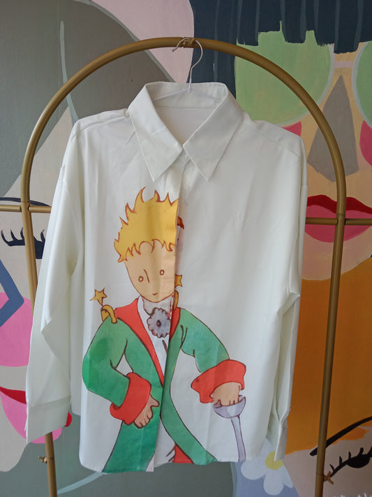 The Little Prince-Inspired Graphic Button-Down Shirt