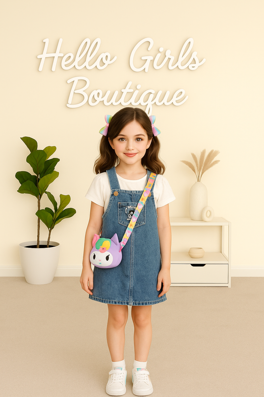 Classic Denim Jumper Dress with Tee