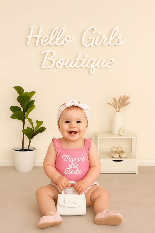 Baby Girl Romper Set with Matching Headband