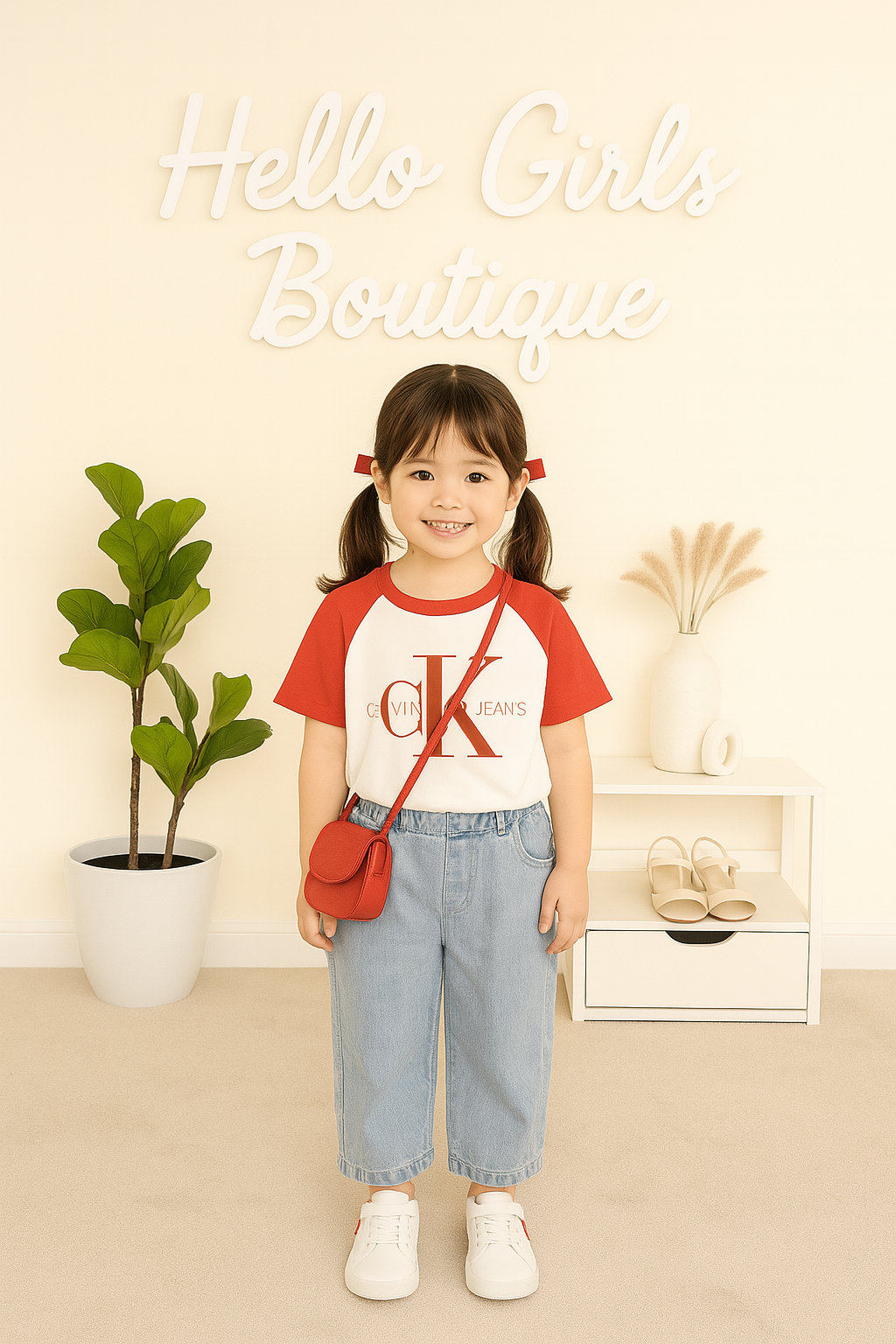 Trendy Calvin Klein CK Tee & Wide-Leg Denim Jeans