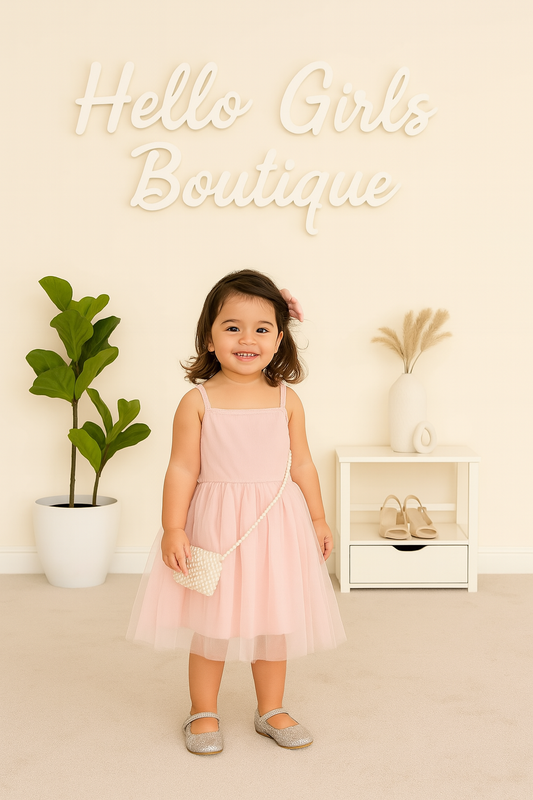 Girls’ Pink Tulle Dress – Sleeveless Ballet-Inspired Party Dress