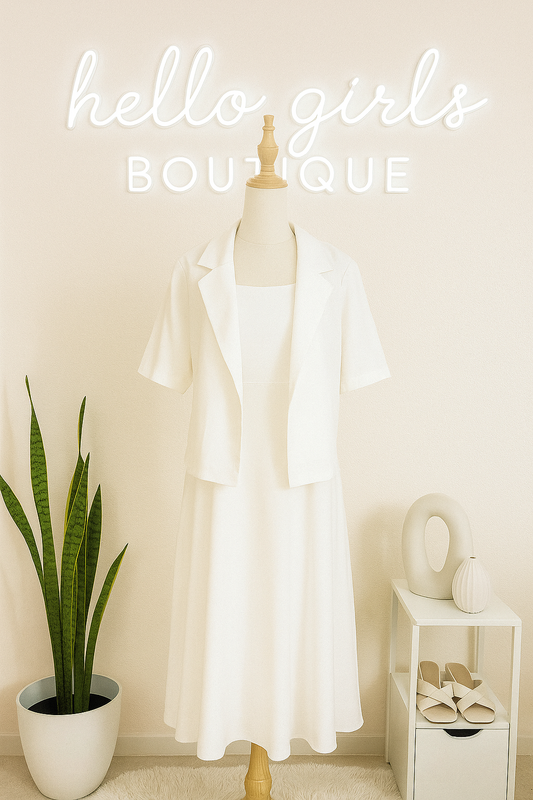 Women's Blazer and Sleeveless Long Dress Co-ords Set
