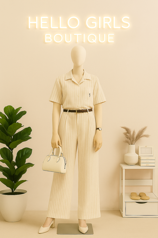 Classic Polo Pinstripe Pants Co-ord Set