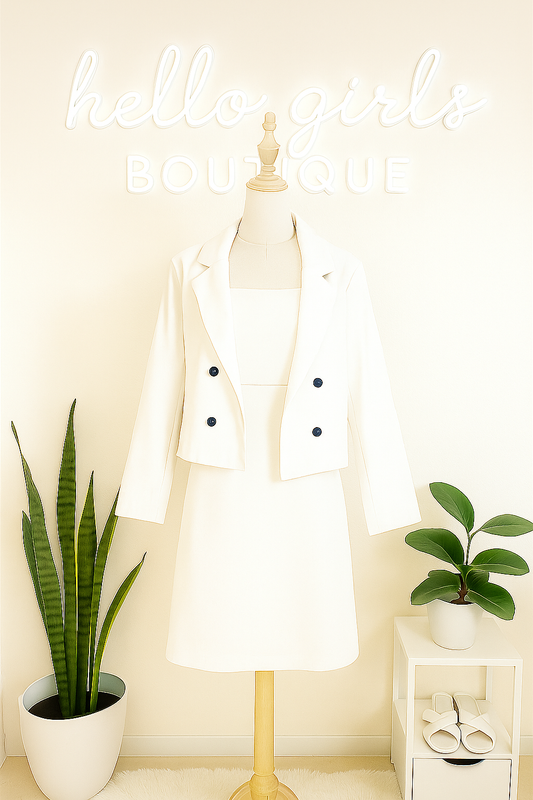 Sleeveless Dress with Long Sleeve Blazer