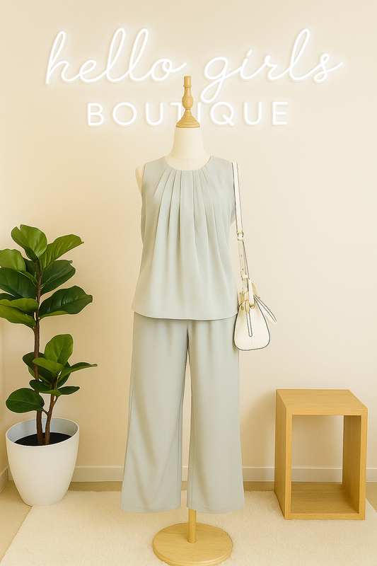 Mint Green Sleeveless Co-ords – Chic Comfort in One Look