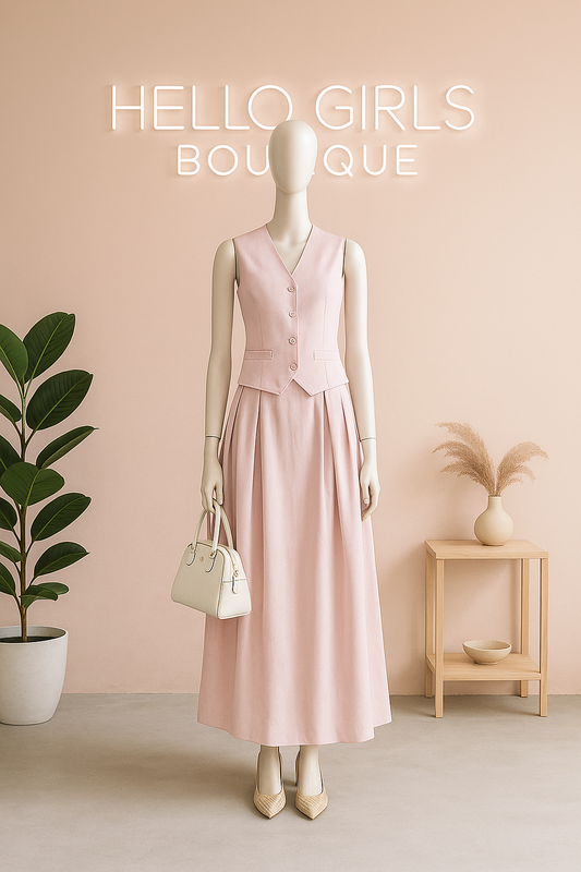 Sleeveless Vest & Maxi Skirt Set