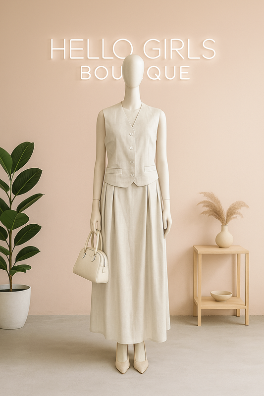 Sleeveless Vest & Maxi Skirt Set