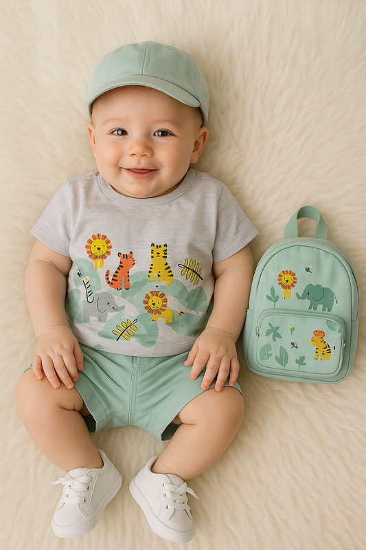 Mimi Threads 3-Piece Safari Baby Set